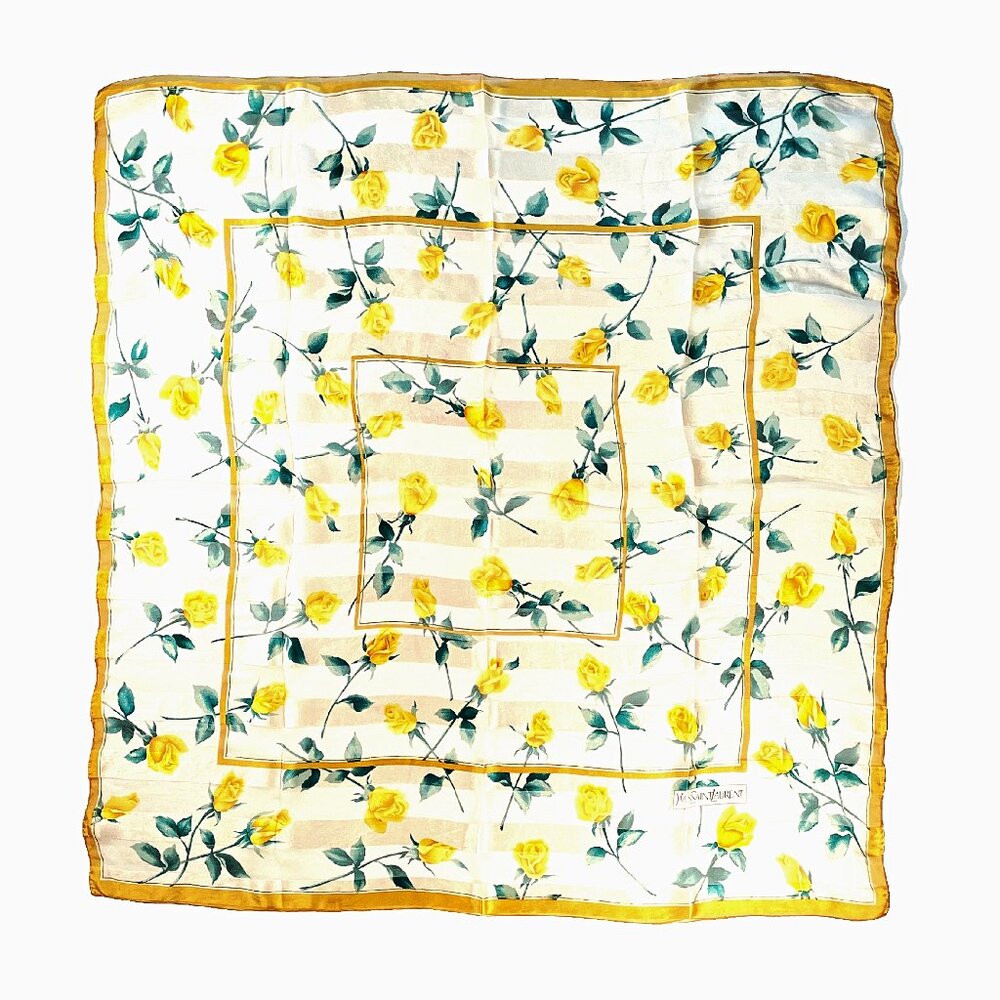 Vintage Yves Saint Laurent Silk Chiffon Scarf - Picture 4 of 12